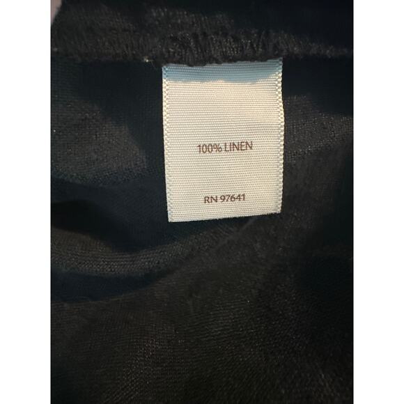 J.Jill black wash linen pull on wide legs casual pants size Medium - Picture 4 of 7